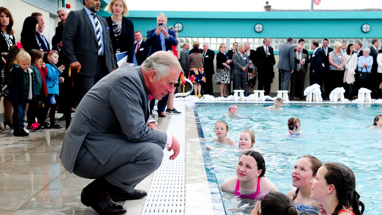 King Charles III after opening the Cumnock swimming pool at Dumfries House.