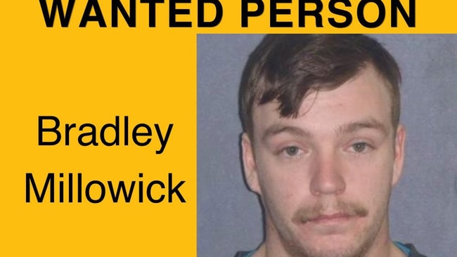 Bradley James Millowick, 22, shared his own wanted poster online. Picture: Supplied