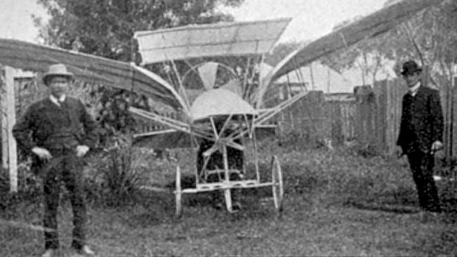 Flying machine invented and constructed by Mr G Richardson of Thebarton. (Pic: Payne - Chronicle 20 Nov 1909 p31) historical aeroplane plane invention SA inventor