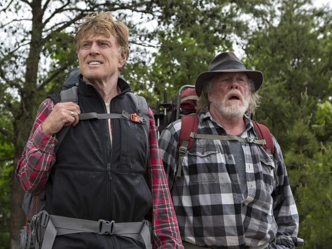 Robert Redford and Nick Nolte in a scene from film A Walk In The Woods, based on the book by Bill Bryson.