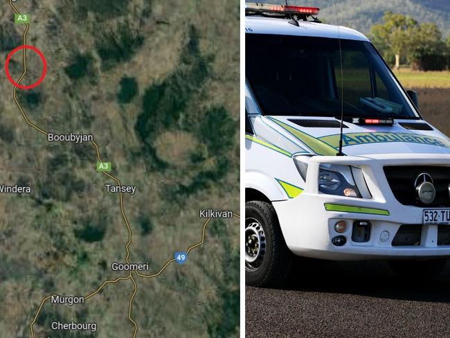 Close call on regional Hwy as 4WD with caravan flips