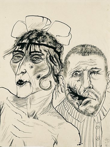 <p>The most striking effect of the exhibition is the tone of despair and cynicism which seems to be the direct expression of the collapse of certainties.</p> <p><em>Prostitute and War Wounded</em> (detail), 1923, by Otto Dix.</p> <strong>German dilemmas</strong>