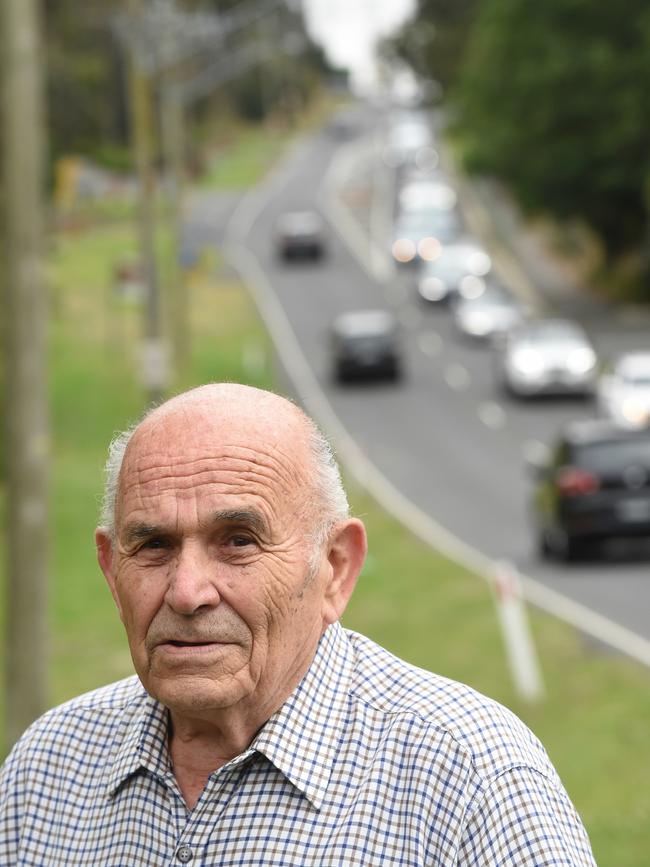 Joe Stafrace says something needs to be done about the road. Picture: Nicole Garmston