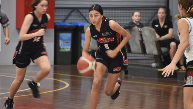 Isabel Smith at the U14 State Championships division one semi final between Mackay Meteorettes and Southern Districts Spartans in Mackay, July 9, 2021. Picture: Matthew Forrest