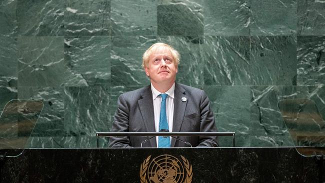 British Prime Minister Boris Johnson addresses the UN General Assembly in New York last week. Picture: AFP