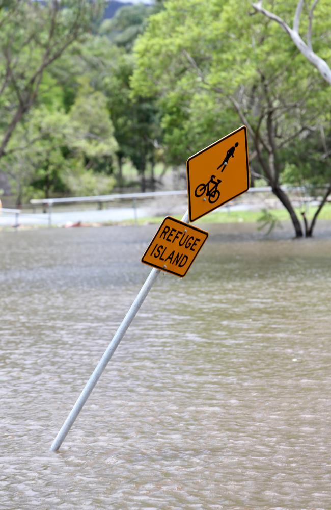 The 2013 January flood waters at the Toowong Bowls Club.