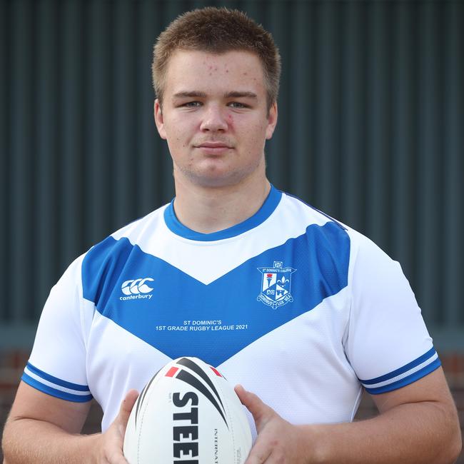 St Dom’s prop Lachlan Whitehouse was formidable through the middle. Picture: David Swift