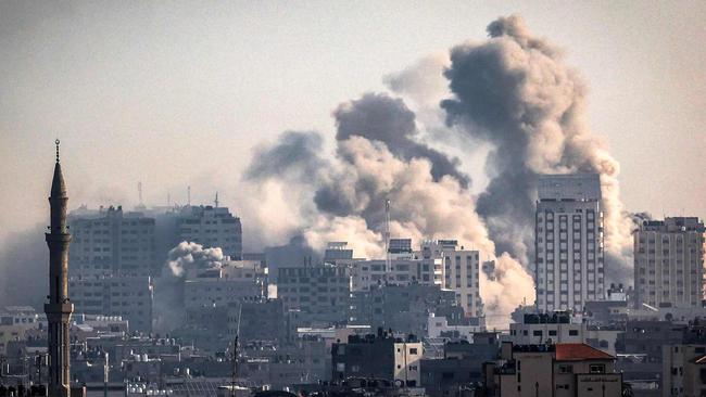 Israel conducted a 'large-scale' strike on targets belonging to Hamas in Gaza on Thursday morning. Picture: AFP/Getty Images