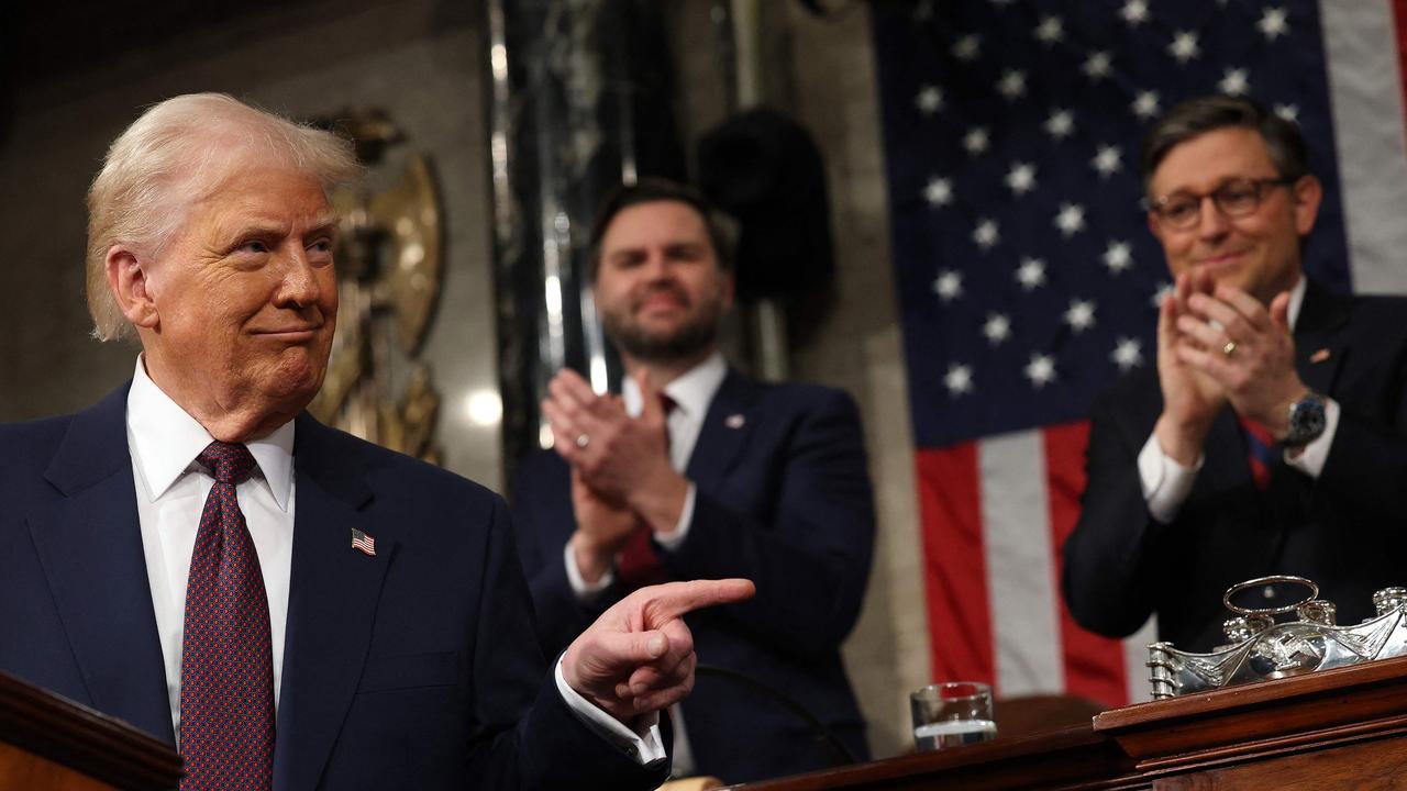 Mr Vance (middle) once likened US President Donald Trump to Adolf Hitler. Picture: Win McNamee / POOL / AFP