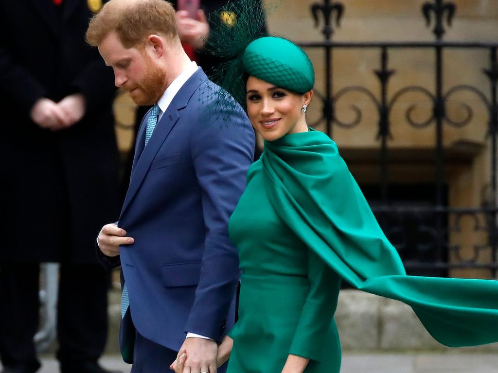 Prince Harry and Meghan Markle during their final goodbye to royal duties in March. They now face a new, more complex challenge. Picture: Tolga AKMEN / AFP.