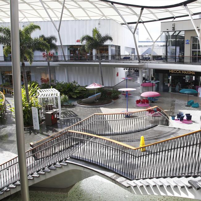 Day 2 in lockdown. Closed shops at a deserted Pacific Fair. Picture: Tertius Pickard