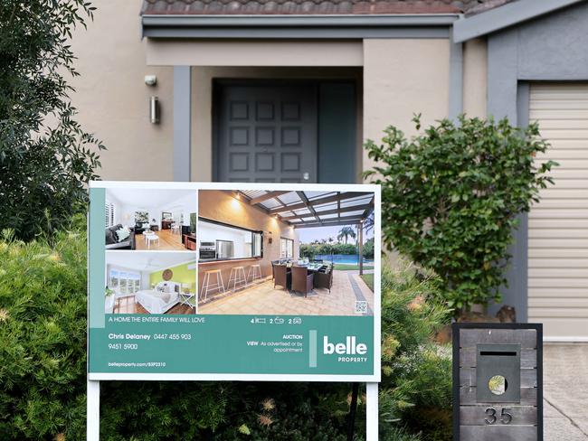 SYDNEY, AUSTRALIA - NewsWire Photos MARCH 10, 2021: A sign pictured outside a house that is for sale in Frenchs Forest on Sydneys Northern Beaches.Picture: NCA NewsWire / Damian Shaw