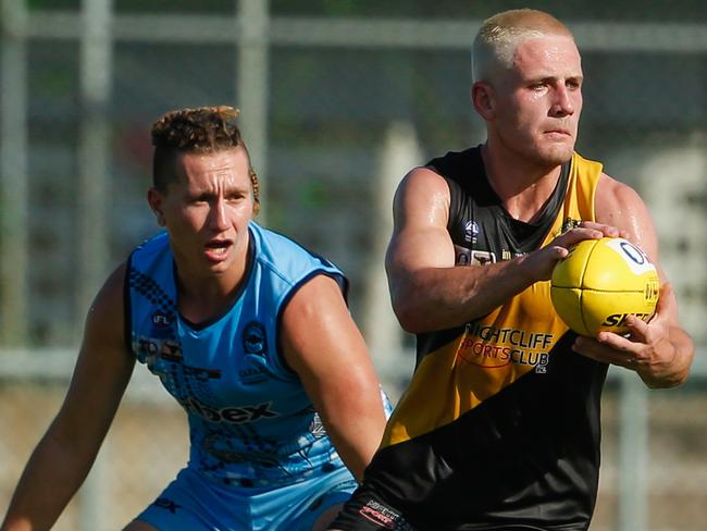 James Tsitas as Nightcliff V Biffs at Nightcliff Oval.Picture GLENN CAMPBELL