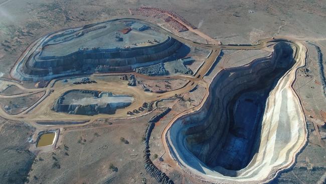 An aerial image of the Tarcoola open pit gold mine. Picture: Supplied