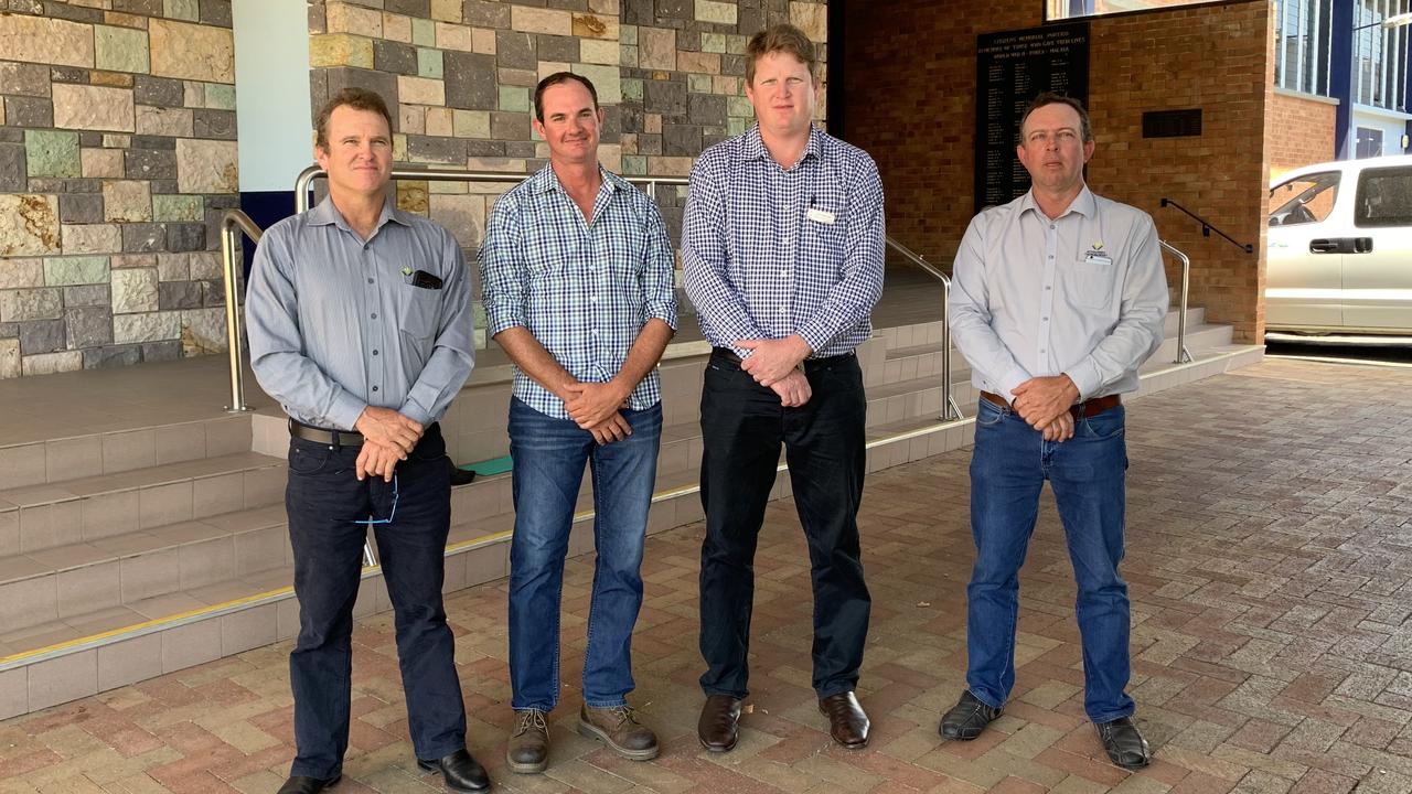 Peter McLennan of Canegrowers Isis, Joe Lyons of BFVG, Agforce's Tom Marland and Dean Cayley of Bundaberg Canegrowers are fighting on behalf of the region’s farmers.