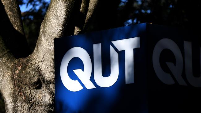 BRISBANE, AUSTRALIA - NCA NewsWire Photos AUGUST, 05, 2020.A sign at QUT Gardens Point campus in Brisbane. Students face losing their concession fares because Translink loophole doesn't grant cheaper fares to external students.Picture: NCA NewsWire/Dan Peled