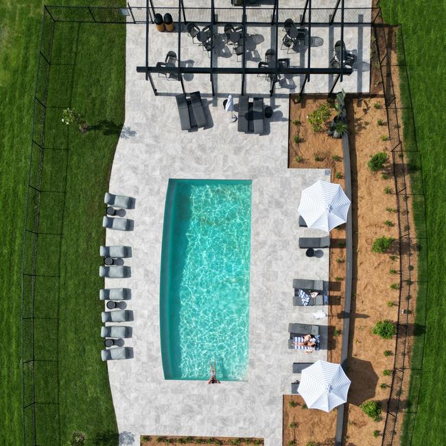 An ariel view of the pool.