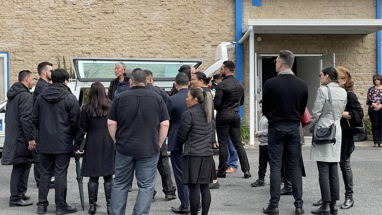 Mourners arrive at the funeral of 16-year-old Tyrese Bechard. Picture: NCA NewsWire / Monique Harmer