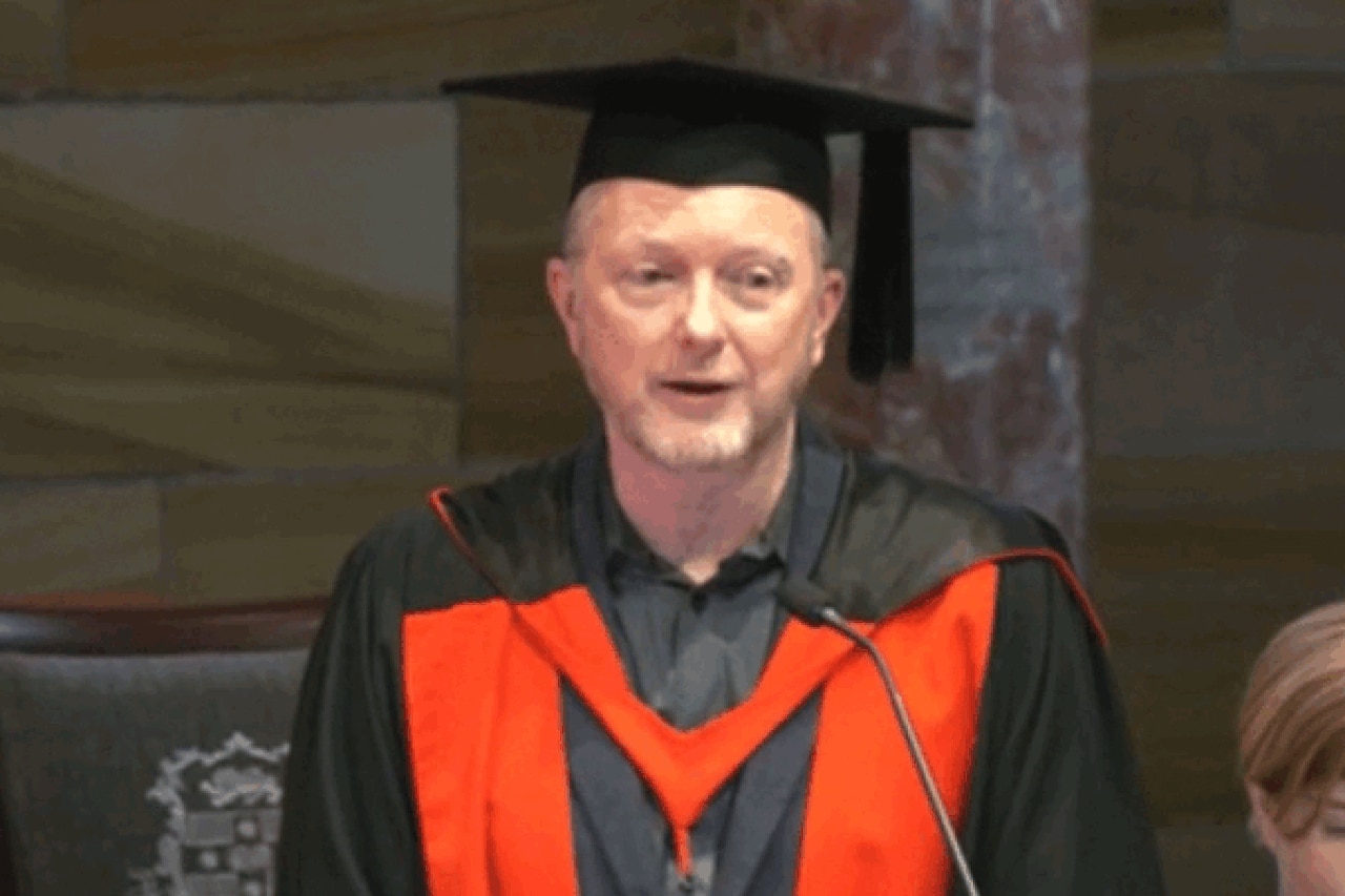 Professor Alan McKee at the ceremony. Picture: 2GB