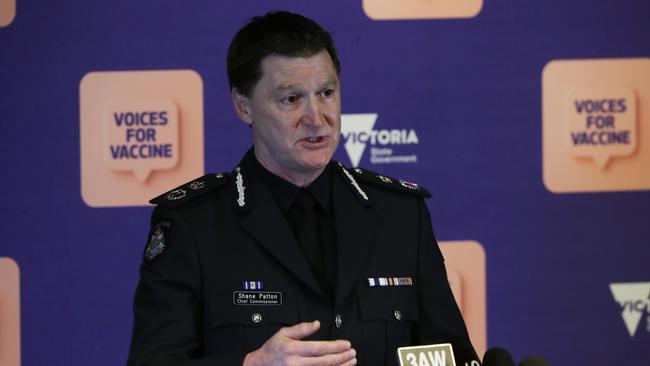 Police Commissioner Shane Patton on Monday. Picture: David Crosling