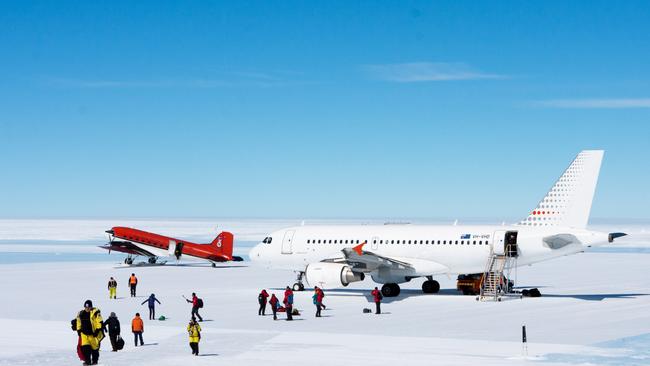 The ice runway at Wilkins is prone to melting. Picture: AAD