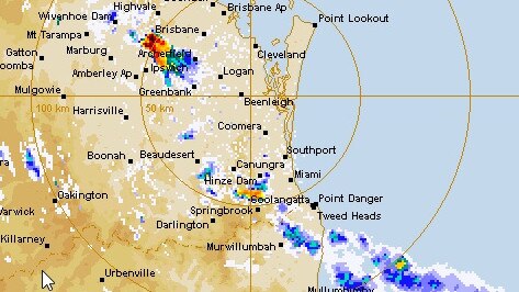 Two storms are tracking across the southeast on the Bureau of Meteorology’s radar. Picture: BOM website.