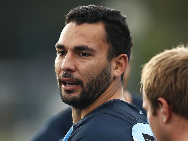 SYDNEY, AUSTRALIA - JULY 03: Ryan James watches on during a New South Wales Blues State of Origin training session at Coogee Oval on July 3, 2018 in Sydney, Australia. (Photo by Mark Kolbe/Getty Images)