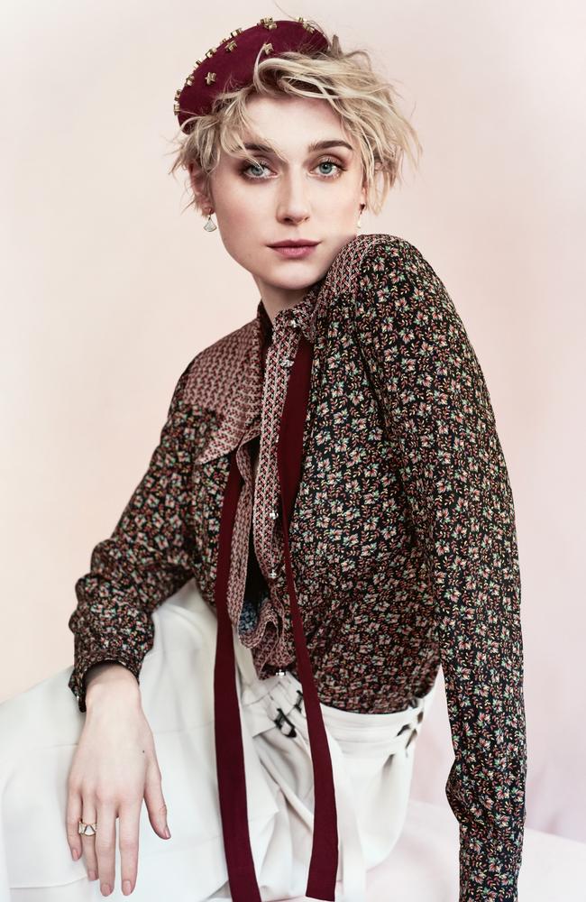 Debicki is sick of the comparisons to Cate Blanchett. She wears Gucci blouse, Bottega Veneta skirt, Suzy O’Rourke beret, Bulgari jewellery. Photo: Duncan Killick.