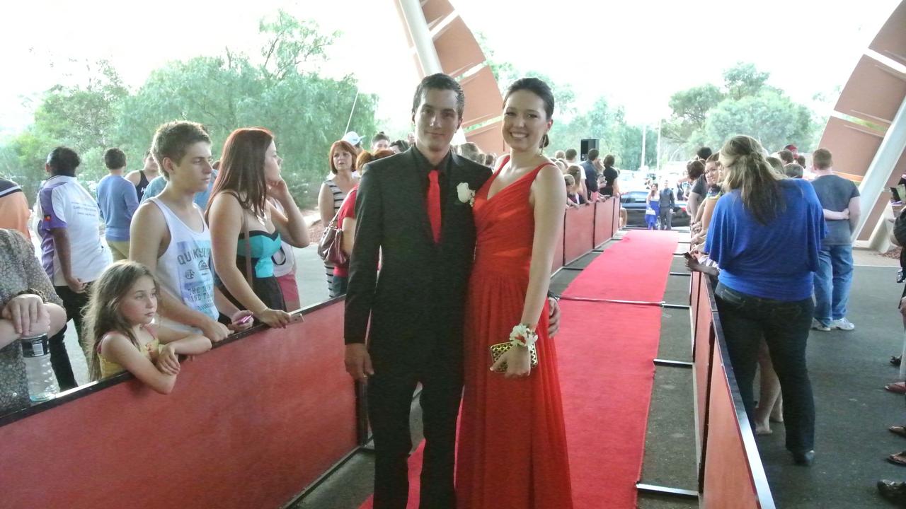 Codie Collins and Lee Arnold at the 2012 Our Lady of the Sacred Heart Catholic College formal at the Alice Springs Convention Centre. Picture: NT NEWS