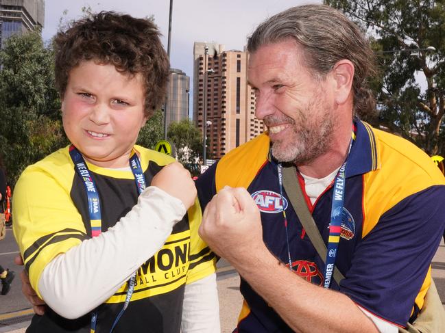 Adelaide Crows fans at Adelaide Oval for the 2023 second round match against Richmond on March 25. Picture: Dean Martin