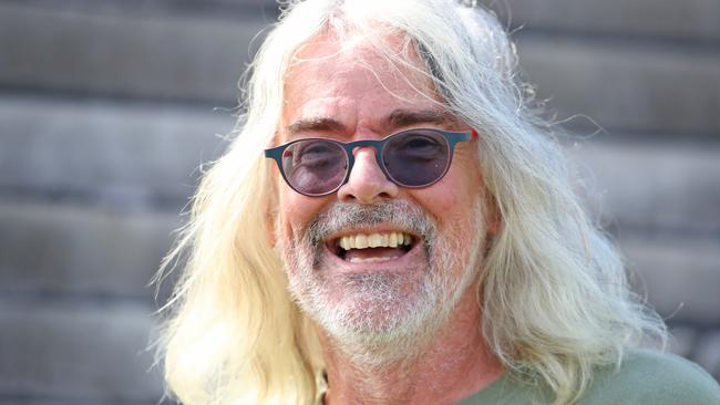 Founder of Mona David Walsh talking with media during the reopening of Mona post-Covid shut down in 2020. Picture: Zak Simmonds