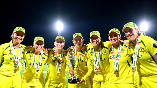 Australia’s all conquering women’s cricketers are worth just 10 per cent of their male counterparts Picture: Getty Images