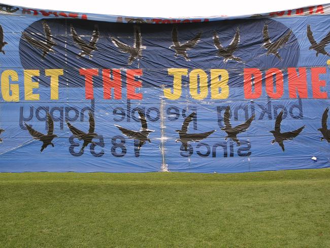 Adelaide’s banner. Picture: Wayne Ludbey.