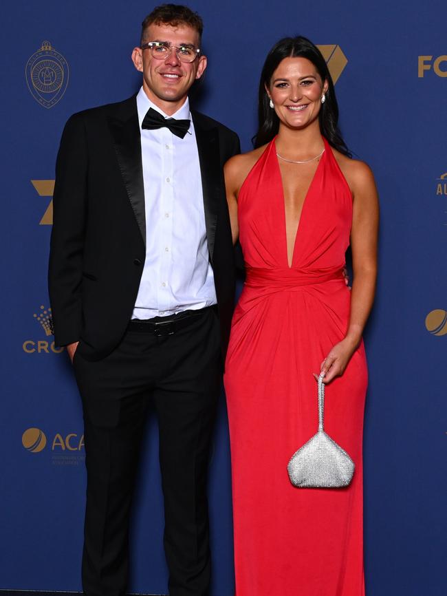 Todd Murphy and Bec Jackson at the awards. Picture: Morgan Hancock/Getty Images for Cricket Australia