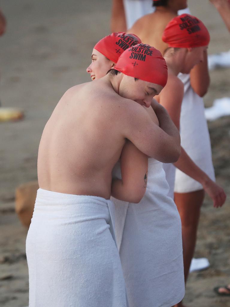 Nude Solstice swim as part of Dark Mofo 2021 at Long Beach Sandy Bay. Picture: Nikki Davis-Jones