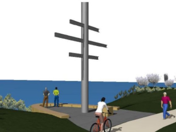 Artists impressions of the monument on the headland.