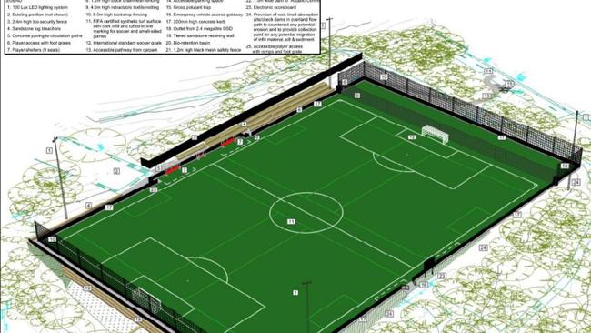 A concept image of the council’s synthetic turf upgrade.