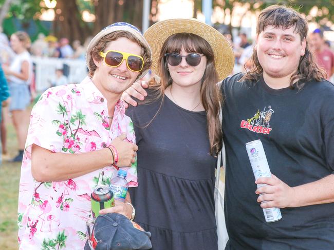 Daniel Ullyett, Brianna Broome and Sam Shreeve at BASS IN THE GRASS 2022 Picture: Glenn Campbell
