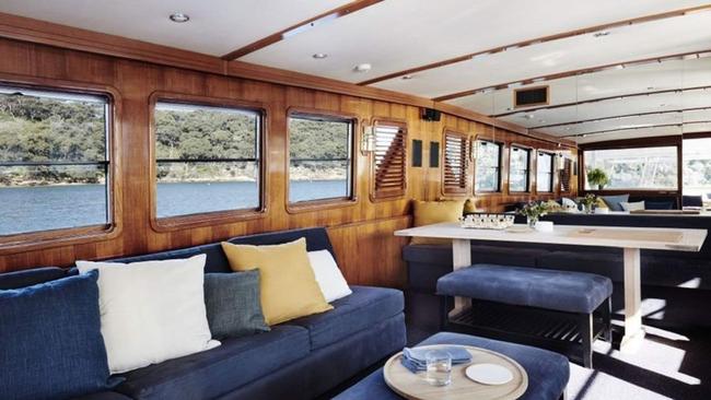 The interior of the luxury yacht Hiilani.