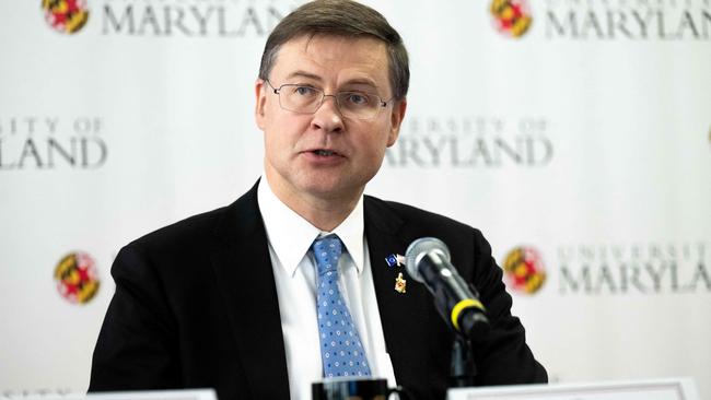 European Union Trade Commissioner Valdis Dombrovskis. Picture: Saul Loeb/Pool/AFP