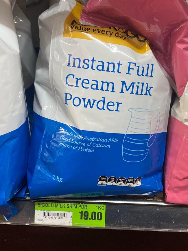 A 1kg bag of powdered milk costs $19 in Hope Vale, $370kms north of Cairns. Picture: Supplied