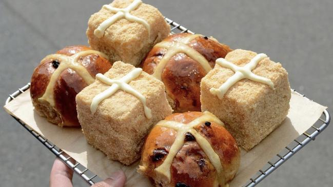 Supplied Editorial Tokyo Lamington's Hot Cross Buns and Hot Cross Lamingtons. Picture: Instagram.