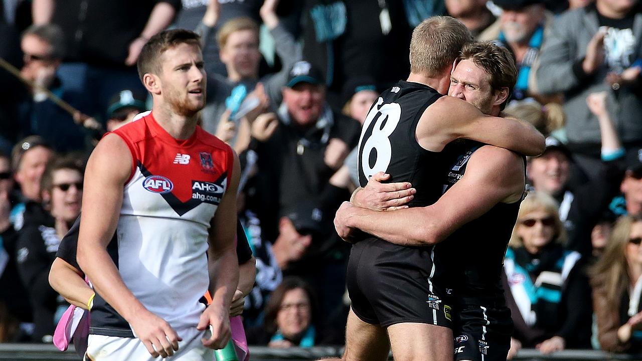 Port v Melbourne AFL game at Adelaide Oval.