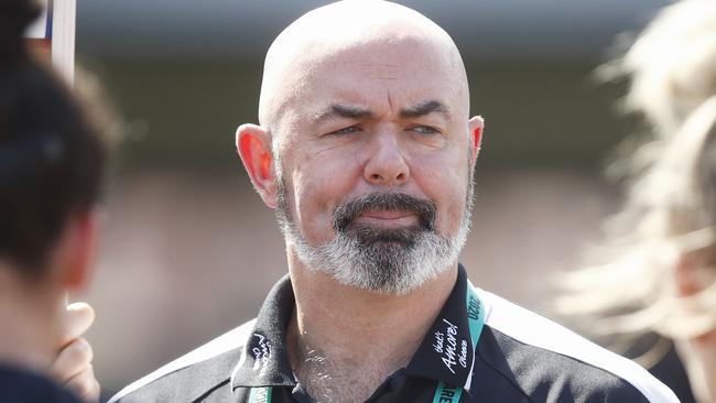 The joke was almost on Carlton AFLW coach Daniel Harford. Picture: Getty Images