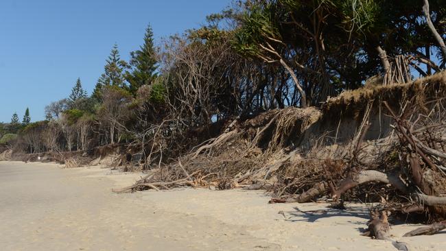 Erosion on Main Beach in Byron Bay. Picture: Liana Boss