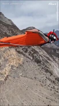 Mark Andrews seen base jumping in an old clip
