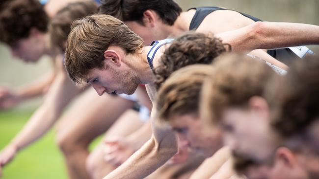 Patrick Cantlon, centre, finished second to Queensland's Peyton Craig in the U20 1500m race.