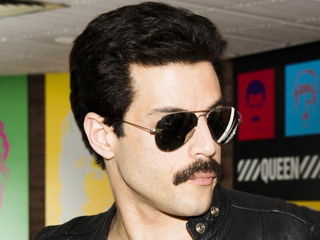 Rami Malek as singer Freddie Mercury and Gwilym Lee as guitarist Brian May in a scene from Twentieth Century Fox's Queen biopic film BOHEMIAN RHAPSODY. Photo Credit: Alex Bailey / Twentieth Century Fox