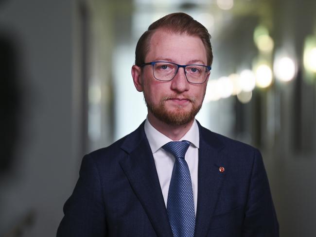 CANBERRA, AUSTRALIA, NewsWire Photos. SEPTEMBER 11, 2023: Senator James Paterson holds a press conference at Parliament House in Canberra. Picture: NCA NewsWire / Martin Ollman