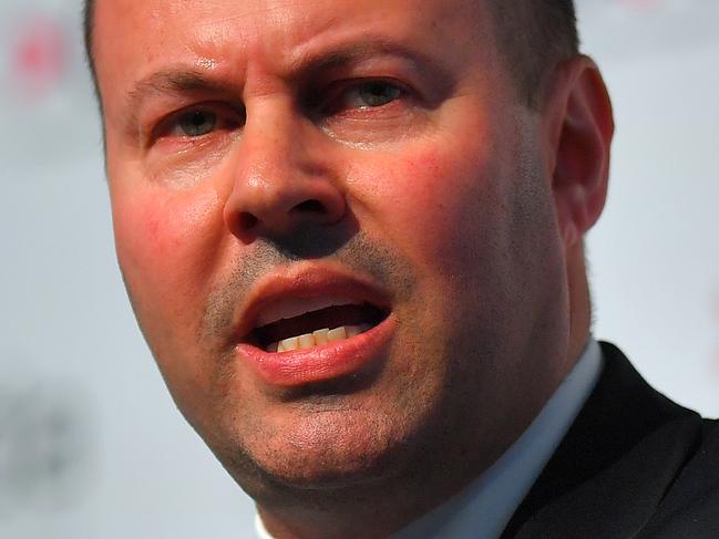 Federal Treasurer Josh Frydenberg delivers the keynote address during the 2019 CEDA Annual Dinner at the Four Seasons Hotel in Sydney, Tuesday, November 19, 2019. (AAP Image/Steven Saphore) NO ARCHIVING